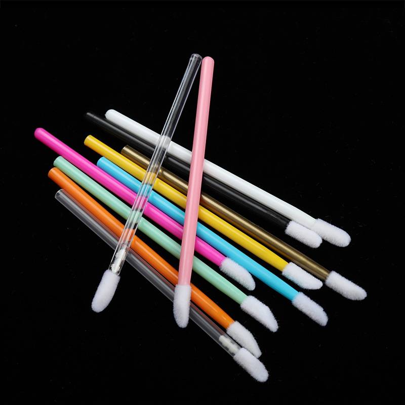 Wholesale Disposable Flocked Lip Brush Lipgloss Applicator Cheapest Lip Gloss Wand Makeup Brush